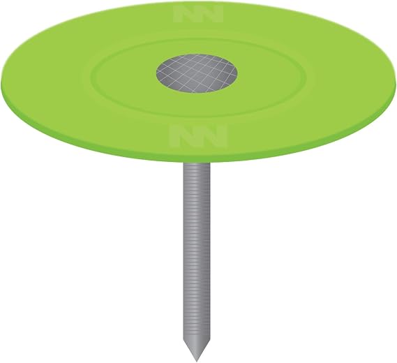 STINGER 1" Ring Shank Plastic Cap Nails, 2000 Count