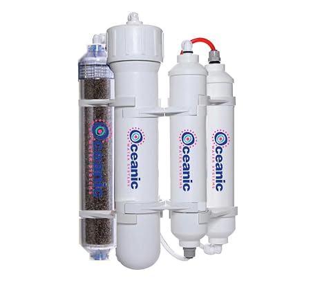 4 Stage Portable Reverse Osmosis and Deionization (RO/DI) Space Saver Water Purification System - 100 GPD | Water Filtration System for Aquarium Filter Processes | Fish Tank Filter