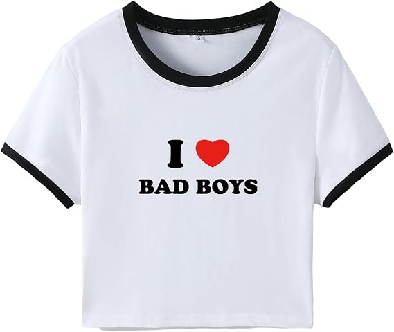 Y2k Baby Tees for Women Cute Letter Graphic Crop Tops Sexy Short Sleeve Slim Fit Grunge T-Shirt E Girl Going Out