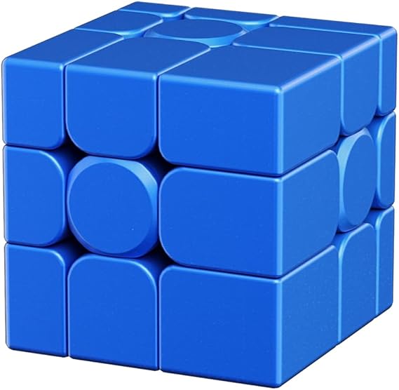 Bukefuno moyu Mirror Cube V2 3x3 Blue Stickerless Magic Cube Puzzle 3x3x3 MFJS Mirror V2 Irregular Speed Magic Cube(Blue Standard Version)