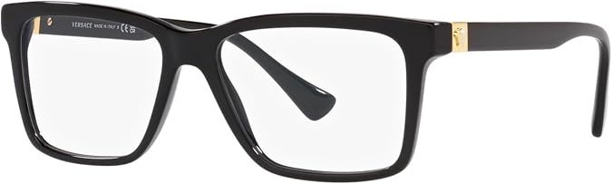 Versace VE 3328 GB1 Black Plastic Rectangle Eyeglasses 56mm