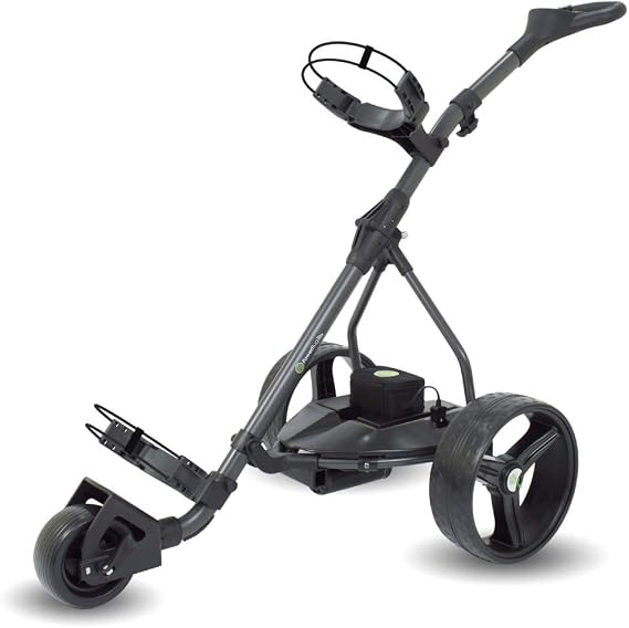 PowerBug GT DHC Tour Electric Golf Cart - Golf Bag Caddy with Lightweight Lithium Battery, Charger, Slope Control, Electronic Parking Brake - Push Powered Cart - Graphite