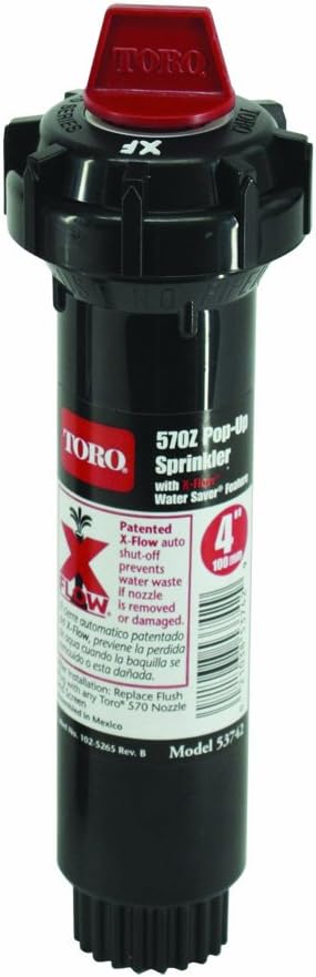 Toro 53742 570 Pop-Up with X-Flow Sprinkler, 4-Inch , Black