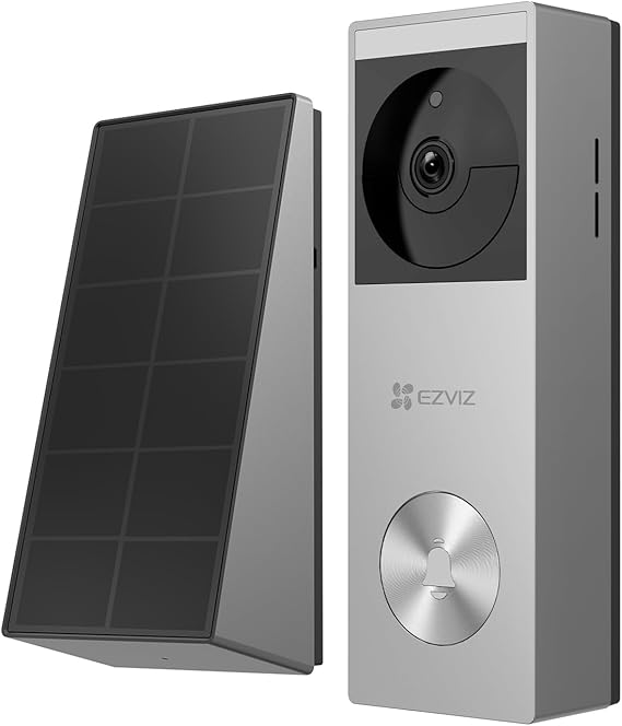 Ezviz HP3 Pro 3MP 2K Kablosuz Görüntülü Kapı Zili, Bataryalı, Güneş Paneli Dahil, İnsan Algılama, Çift Yönlü Konuşma