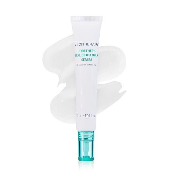 MEDITHERAPY Porethera Real Bifida Blur Serum 1.01 fl oz - No-Wash Primer Serum with Tannin Complex & Niacinamide - Visual Pore Coverage, Sebum Control & Barrier Support for Oily, Uneven Skin