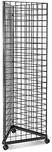 Only Hangers Black Triangle Wire Gridwall Panel Display Rack with Casters