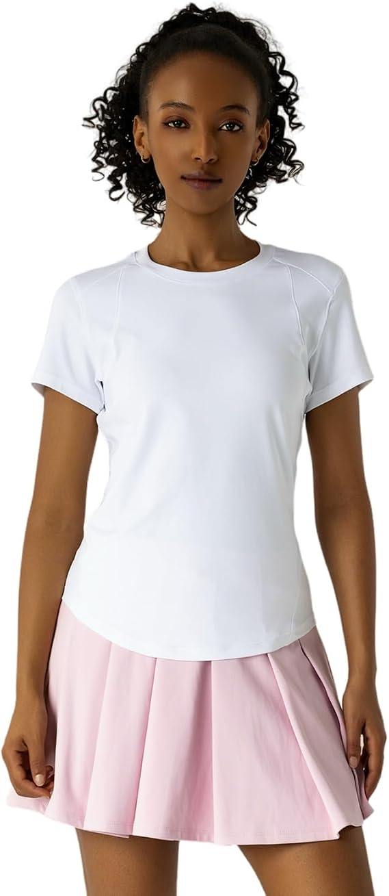 Workout Tops for Women Athletic Tops Short Sleeve Shirts-Cropped Slim Fit Gym Running Yoga T Shirts