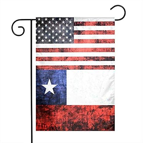 YISONG Chilean American Flag Garden Flag Decorations Outdoor Vertical Double Sided Flag 12" x 18"