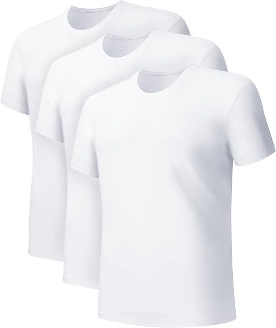 DAVID ARCHY Men's Undershirts, Ultra Soft Micro Modal T-Shirts, 3-Pack
