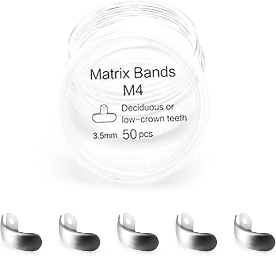Dental Sectional Matrix System Dental Matrix Ring and Band Set, Dental Sectional Matrix Bands Ring, Dental Clip Clamp Ring, Matrix Bands for Dental Restorations.-3.5mm50pcs