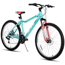 HILAND 20 Inch 26 Inch Mountain Bike for Women Girl, Lock-Out Suspension Fork, Aluminum Frame, Adult Ladies Mens MTB Bicycle