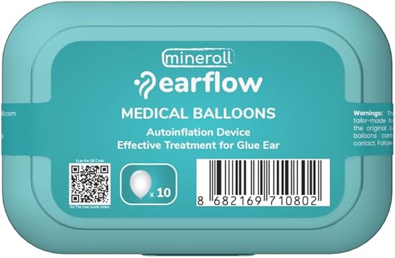 MINEROLL EARFLOW Replacement Balloon for Middle Ear Infection Prevention (10 pieces), Ear Pressure Balancing Device, 10 Medical Balloons for Children and Adults