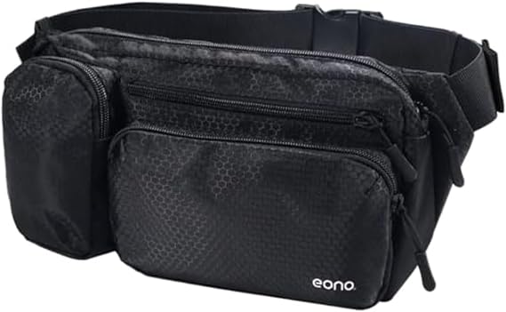 Eono Water Resistant Bum Bag with Multi-Pockets, Large Capacity Waist Fanny Pack for Hiking, Dog Walking, Travel &amp; Outdoor Activities