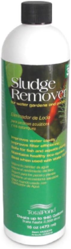 TotalPond Sludge Remover with Beneficial Bacteria, Natural Liquid Solution for Ponds & Water Gardens, Sludge, Muck & Odor Remover Treatment, Safe for Fish, Plants, Wildlife, 16 oz / 493 ml