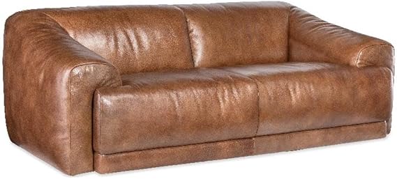 Fleetwood 2-Seat Sofa in Brown Leather by Hooker Furnishings