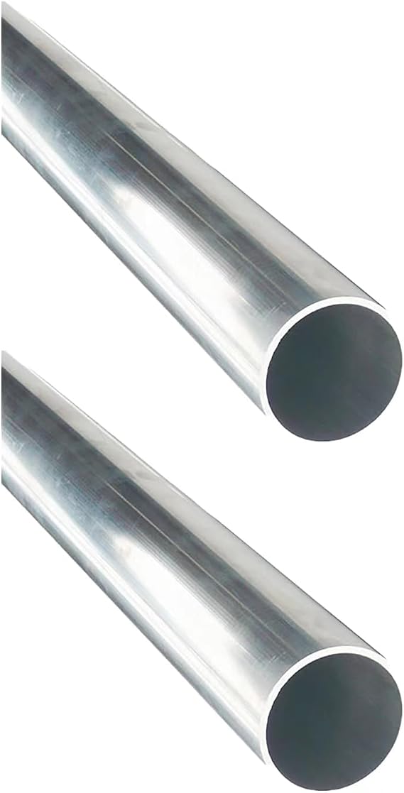 Aluminum Round Tube 2" x 1.81" x 7.09" Long, 2Pcs 50mm x 46mm x 180mm OD x ID x L 6063 Round Aluminum Tubing 50mm Outer Diameter Wall Thickness 2mm (Kwweeoo)