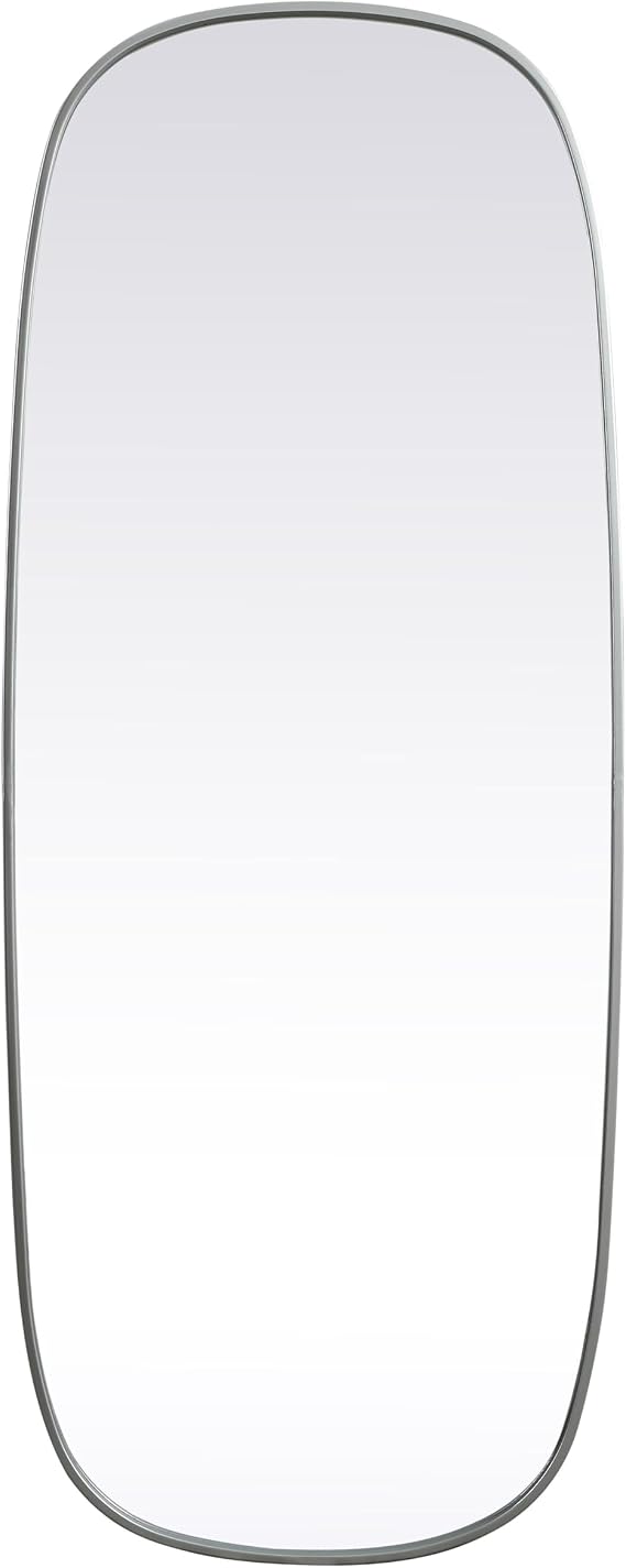 Gleam, Metal Frame Oval Mirror 24X60 Inch in, Modern, Silver