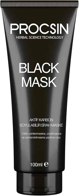 PROCSIN Black Mask Black Mask, Pore Purifying & Anti-Blackhead, Activated Charcoal, Smooth and Vibrant Skin Appearance, 100 ML