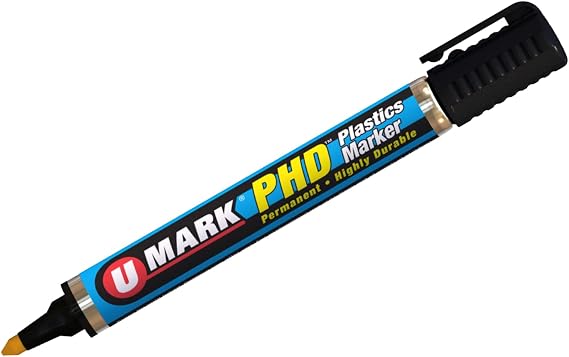 U-Mark PHD Plastics Marker, 12 Pack, Black