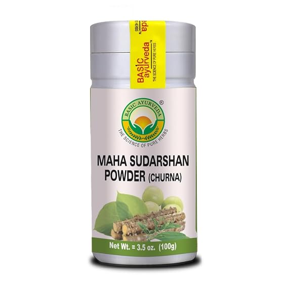 BASIC AYURVEDA Maha Sudarshan Powder | 3.53 Oz (100g) | Supports Immunity & Daily Wellness | Pure Ayurvedic Herbal Powder | No Added Colors & Flavors | Non-GMO, Gluten-Free & Vegan