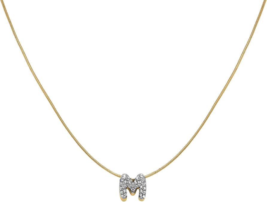 M Crystal Necklace