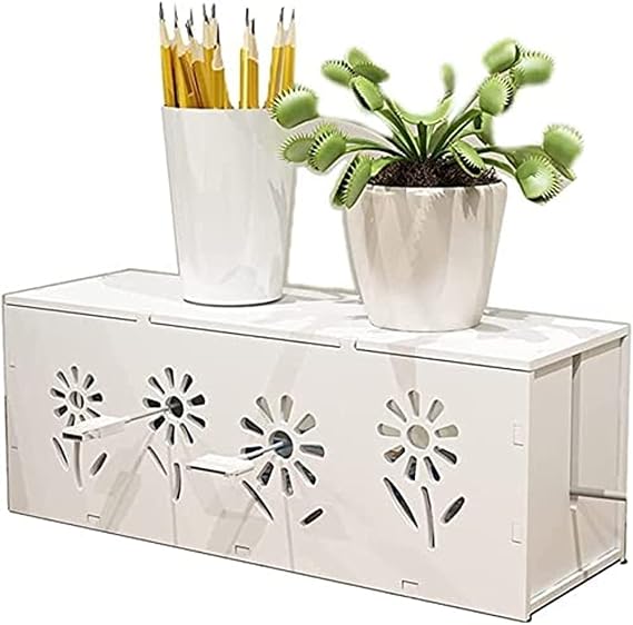 Cable Management Box,Cable Management Box Cord Organizer Large Storage Holder for TV,Computer,USB Hub,System to Cover and Hide & Power Strips & Cords-L