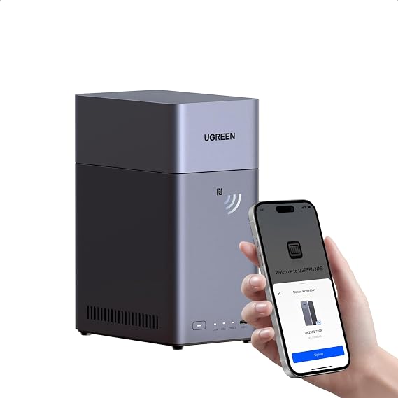 UGREEN NAS DH2300 2-Bay for Beginners & Personal Users, Phone Backup