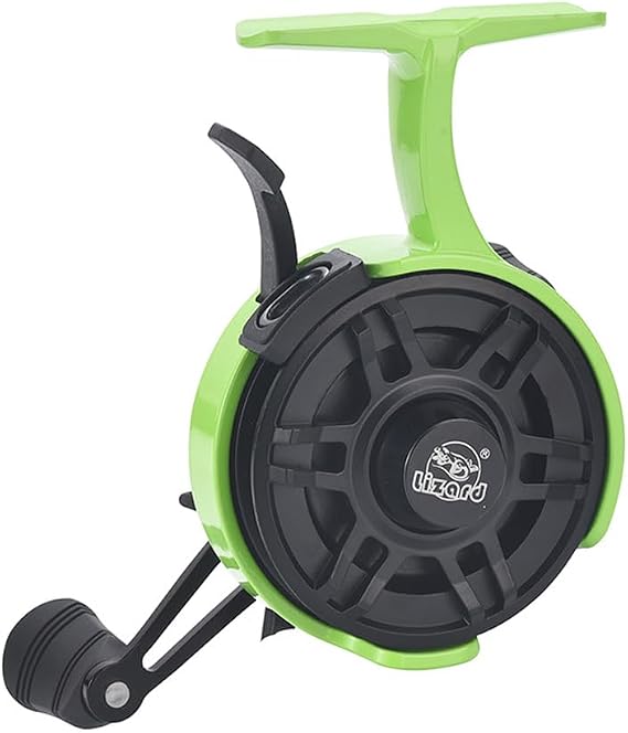 Wire Cup Ice Fishing Reel Plastic Adjustable Lightweight Raft Front Fish Reel High Speed Ratio 2.8:1 for Ice Fishing, Left/Right Hand