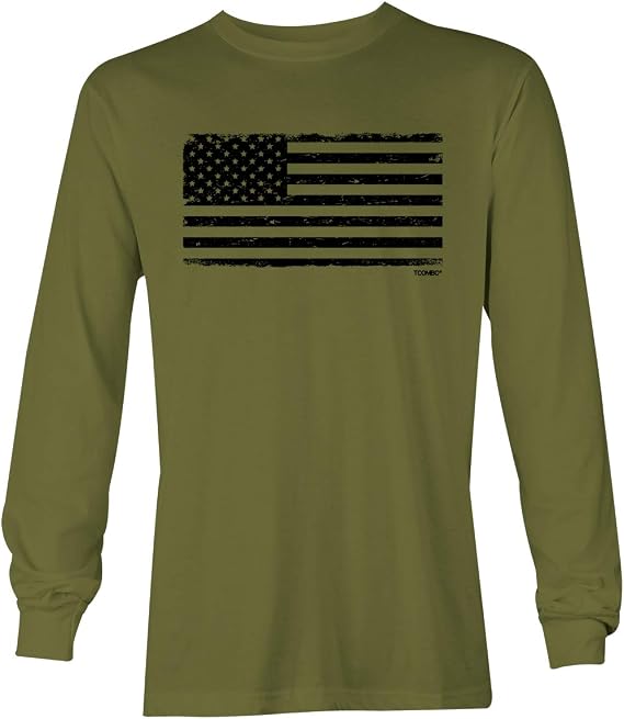 Distressed Black USA Flag - United States Unisex Long Sleeve Shirt