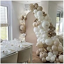 155pcs Beige Balloon Arch Garland Kit White Sand Happy Birthday Decoration Girl/Boy Gold Globos Wedding Party Decor Supplies Backdrop (155pcs Beige WHite)
