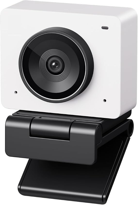 WEBカメラ PC用1080P 100FPSウェブカメラ、1/2.8インチセンサー付きAIフレーミングストリーミングカメラ、ビューティーモード、ジェスチャーコントロール、HDRWhite