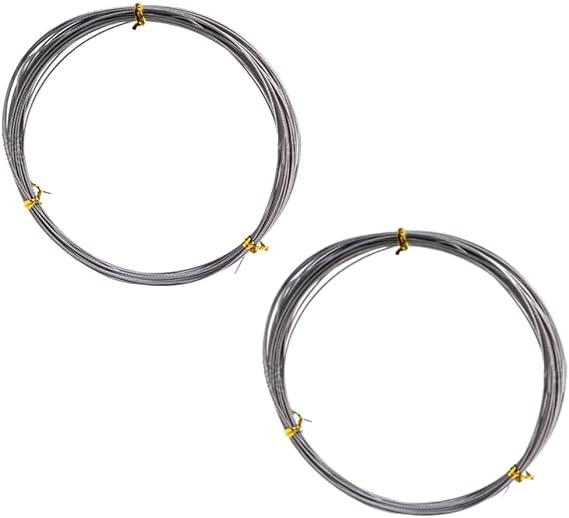 Pack of 2 5LB-300LB 10m Single Strand Kink-Resistant Nickel Titanium Lead Wire Fishing Leader Line for Saltwater Big Game Fish Accessory