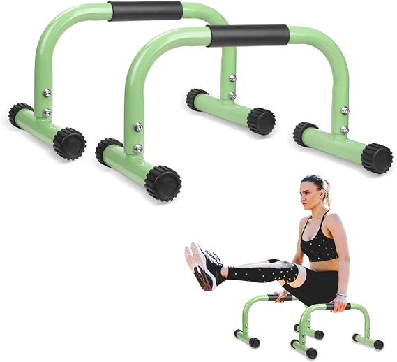 AmazeFan Parallettes Bars, Push Up Bars Strength Training For Handstands, Full Planche & Dips, Calisthenic, Gymnastic, [17x10x10in] Push Up Stands Handle for Floor Workouts Calisthenics Equipment