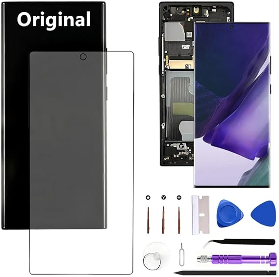 6.9" Original AMOLED Galaxy NOTE20 Ultra Screen Replacement For Samsung Galaxy NOTE20ultra 5G N986U N986U1 Display Touch Screen Digitizer Assembly (with Black Frame+protective film+tools)