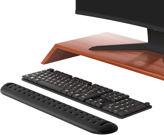 Klasse Gaming Klavye Desteği, ErgoPad, Kaymaz Tabanlı, Nefes Alan Kumaş, Ağrı Önleyici (Siyah Klavye Desteği)