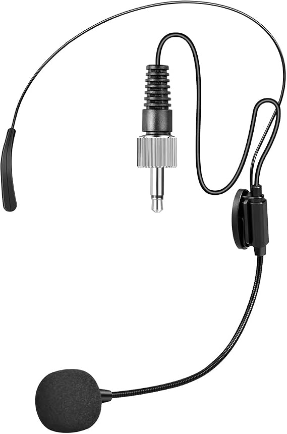 HOTEC Replacement Headset Microphone with 3.5mm Locking Screw Plug, Unidirectional Microphone Replacement Mic Compatible Wireless Microphone System