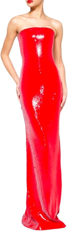 Strapless Sequin Column Gown