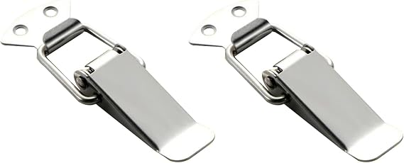 2PCS Spring Loaded Toggle Latch Unlocked.304 Stainless Steel Tension Clasp 58MM,Loaded Catch Clips Duck Billed Buckles,Toggle Clamp Latches for Box Drawer Cabinet