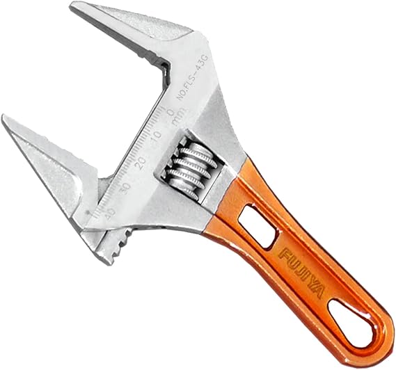 FUJIYA Tools, FLS-43G-F, Short Adjustable Wrench with Grip
