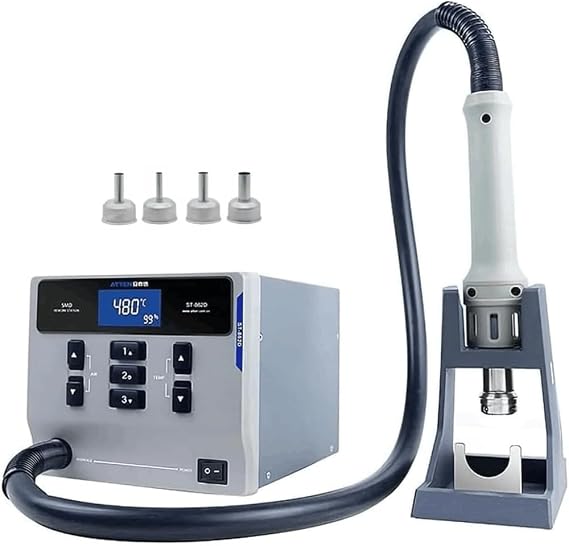 ATTEN ST-862D 1000W Hot Air Gun Soldering Station Intelligent Heat Gun Soldering Station Digital Display BGA Rework Station Automatic Sleep Repair Desoldering Station For PCB Chip Soldering Repair
