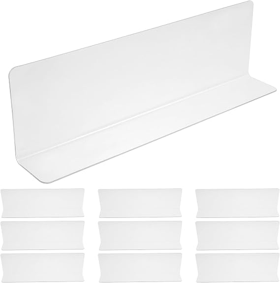 10pcs Clear L-Shaped Shelf Dividers Commodity Classification Organizer