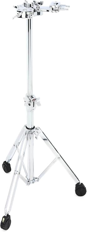 Gibraltar 9000 Series Heavy Duty Double Tom Stand, Double Braced Base with 3 Integrated Clamps for Toms Cymbals and Percussion, Space Saving Multi-Mount Drum Hardware for Stage and Studio (9713PM)