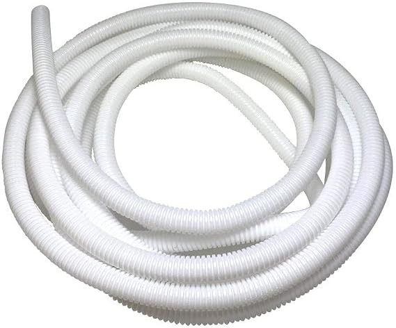 White Conduit Split Plastic Flexible Cable Tidy Solution Tube Trunking 6.2mm - 10m