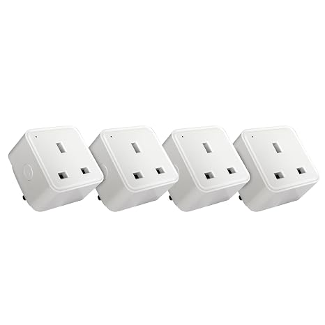 TCP Smart Plug UK WiFi Socket, Works with Alexa, Google Home, Siri Shortcuts, Voice Control, App Enabled, Set Smart Schedules and Timers, No Hub Required, White 4pk