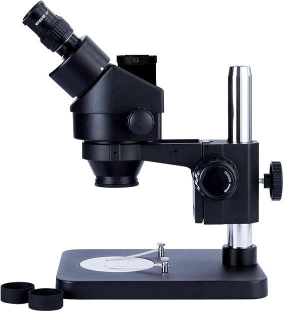 Microscopes Equipment Black 3.5X-90X Trinocular Simul Focal Microscope for Accessories Stereo Microscopio(55SZM45TRB1)