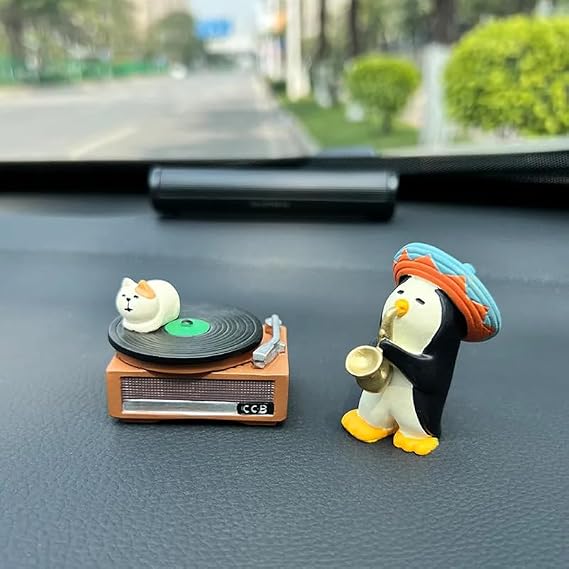 Rear View Mirror Accessories, Penguin Cat Car Ornament, Cute Car Accessories for Women, Car Decor Accessories Gifts for Men and Women, Office Graden Room Car Decor