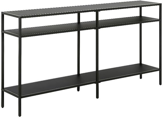 Henn&Hart 55" Modern Console Table, Sofa Table, Black