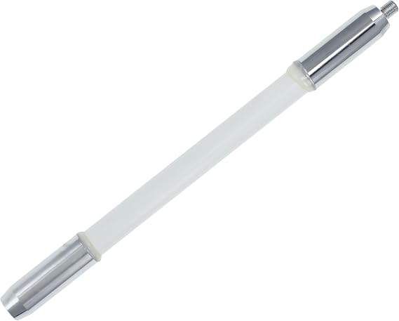 MAXOPTIMIZER 12 Inch Antenna Extension, White with Chrome Ends, Threaded Mount