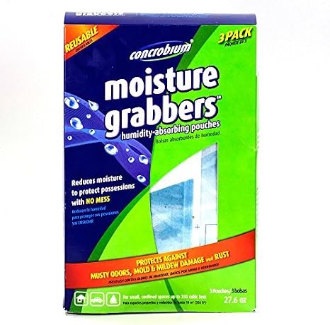 Concrobium 745-3276 8.5" X 7" X .75" 9.2 Oz Moisture Grabbers Pouches 3 Count