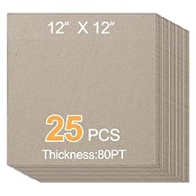 Chipboard Sheets (12 Inch x 12 Inch, Pack, 25)